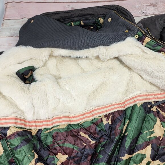 True Religion Dark Khaki Removable Liner Parka, Women's Medium - Picture 13 of 16